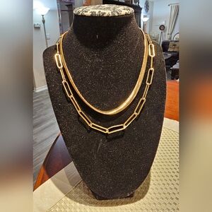 Double strand Paperclip & Herringbone statement necklaces Sugarfix by Baublebar